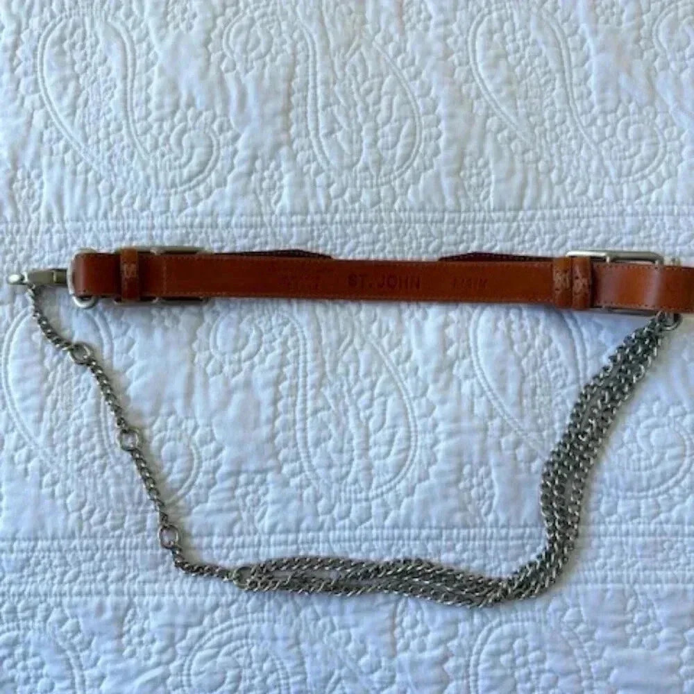 st .john leather chain belt